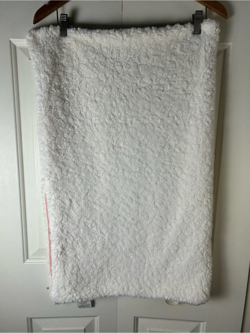 Zicoto Pink White Baby Blanket Muslin Cotton Sherpa Reversible Lovey